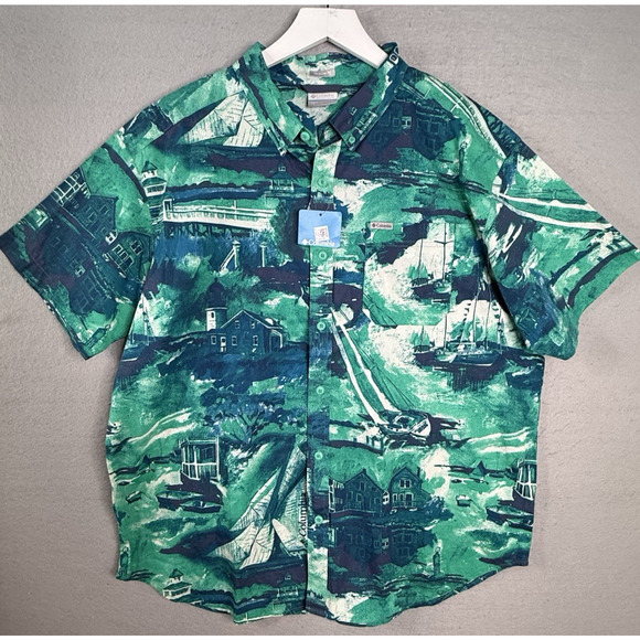 Columbia Other - Columbia Rapid Rivers Nautical Print Shirt Men's XL Button Down Coastal Vacation